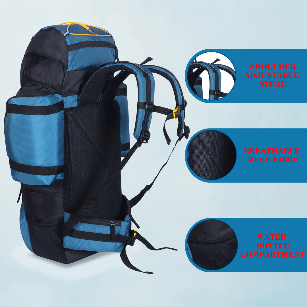 Endeavour Saser Rucksack For Hiking/Camping/Trekking with Rain Cover/Shoe Compartment - 75 Ltr