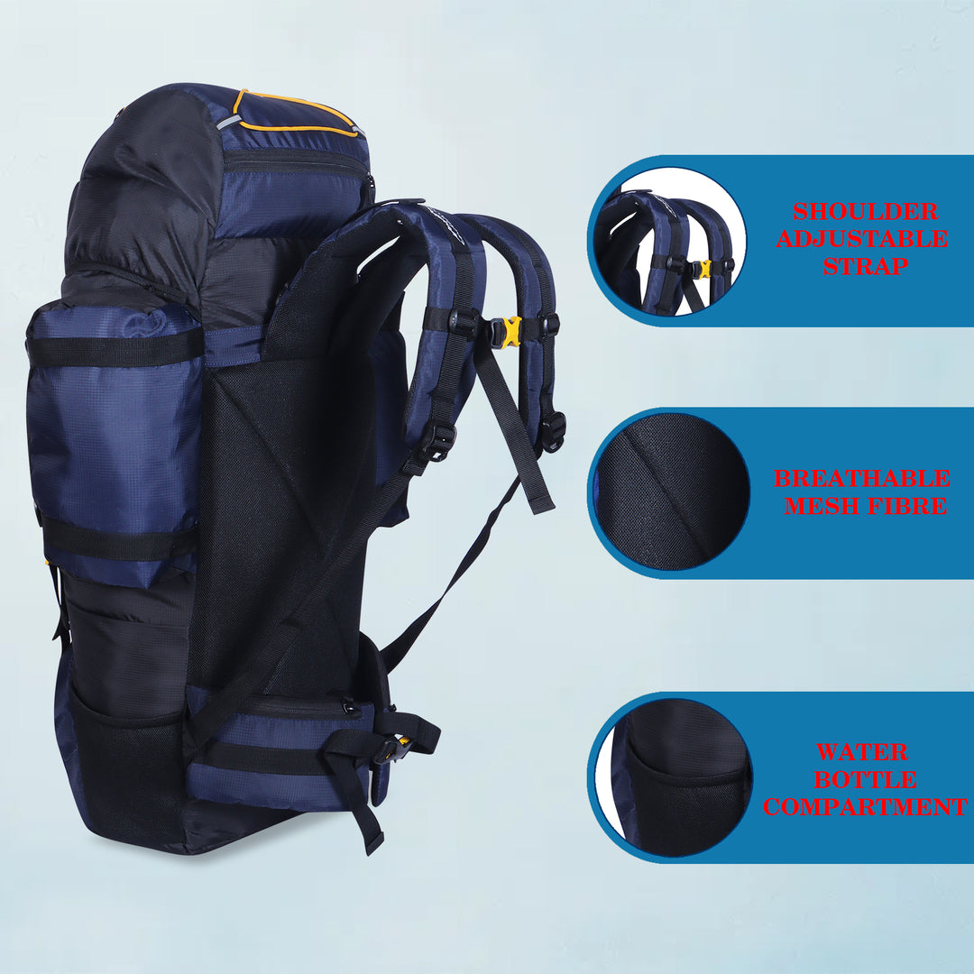 Endeavour Saser Rucksack For Hiking/Camping/Trekking with Rain Cover/Shoe Compartment - 75 Ltr