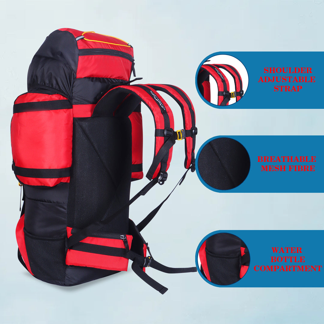 Endeavour Saser Rucksack For Hiking/Camping/Trekking with Rain Cover/Shoe Compartment - 75 Ltr