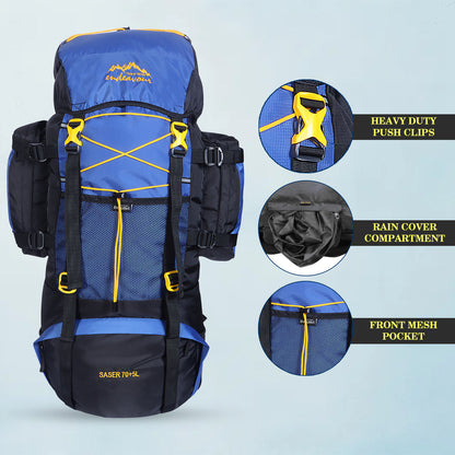 Endeavour Saser Rucksack For Hiking/Camping/Trekking with Rain Cover/Shoe Compartment - 75 Ltr