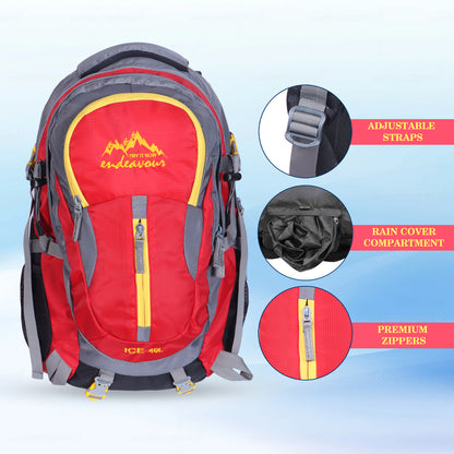 Endeavour Ice Rucksack For Hiking/Camping/Trekking with Rain Cover – 40 LTR