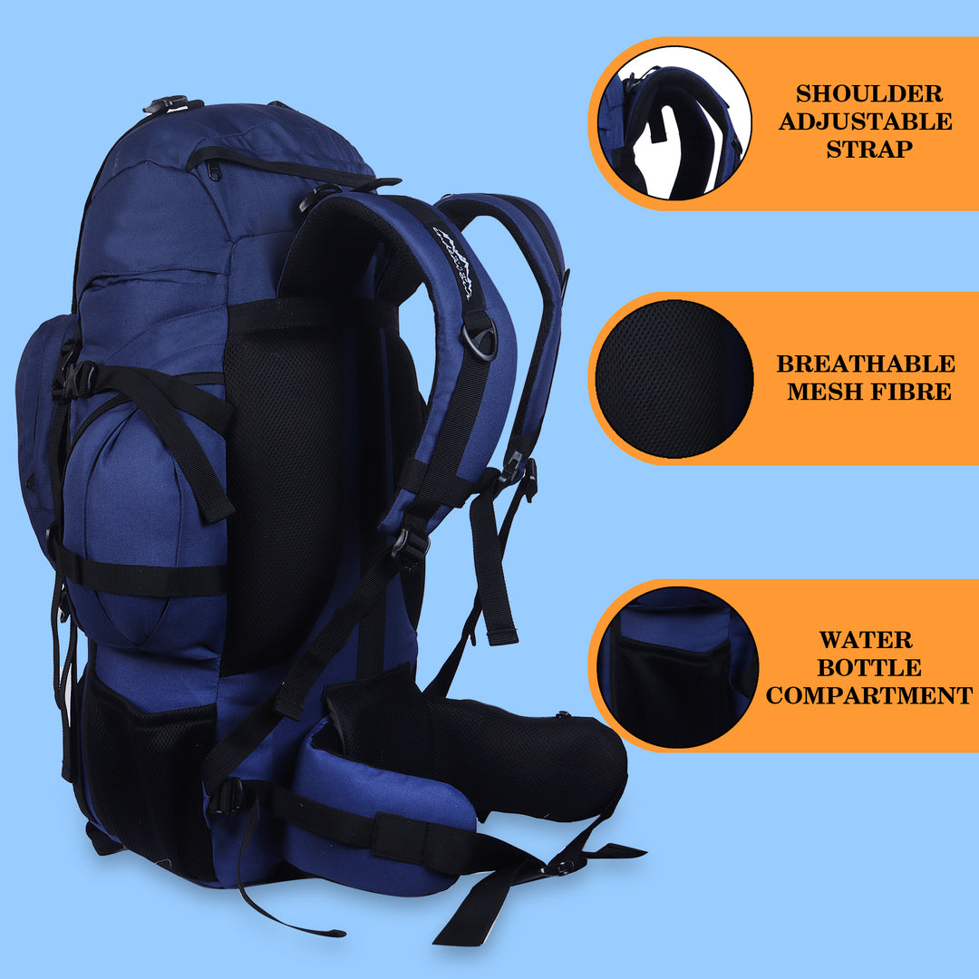 Endeavour K2 Military Rucksack For Hiking/Camping/Trekking with Rain Cover/Shoe & Laptop Compartment - 50 Ltr