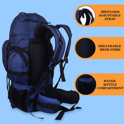 Endeavour K2 Military Rucksack For Hiking/Camping/Trekking with Rain Cover/Shoe & Laptop Compartment - 50 Ltr