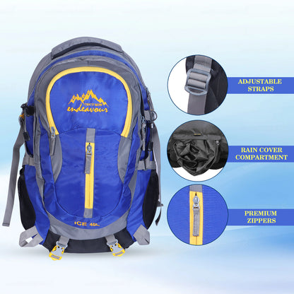 Endeavour Ice Rucksack For Hiking/Camping/Trekking with Rain Cover – 40 LTR