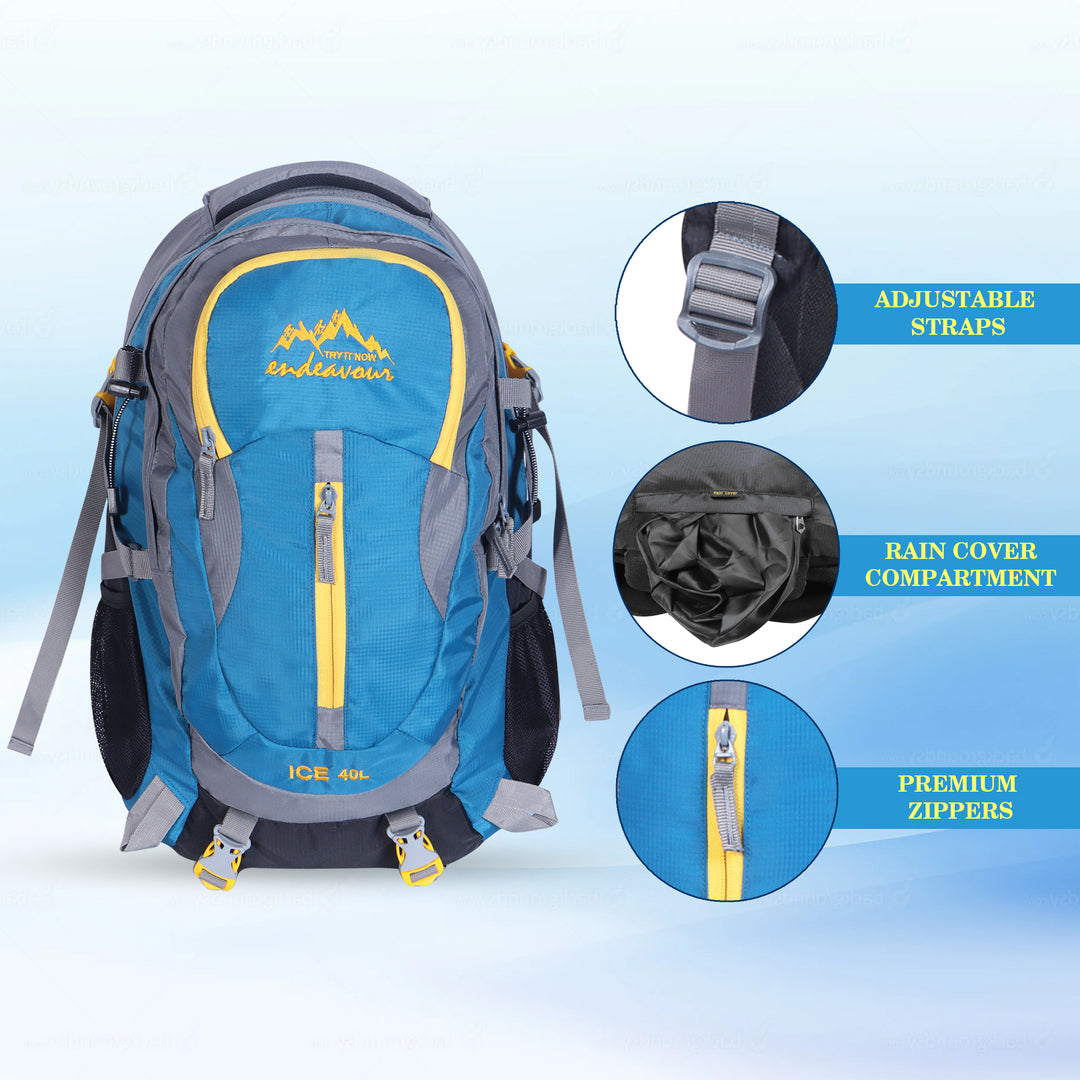 Endeavour Ice Rucksack For Hiking/Camping/Trekking with Rain Cover – 40 LTR