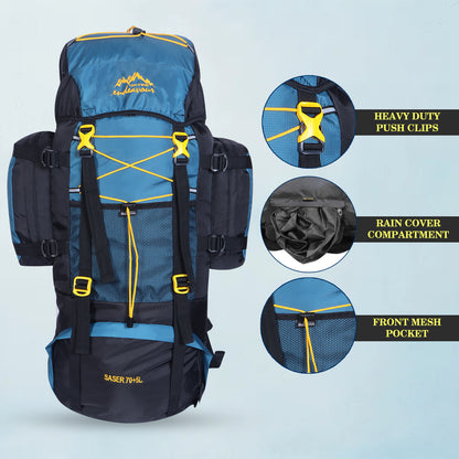 Endeavour Saser Rucksack For Hiking/Camping/Trekking with Rain Cover/Shoe Compartment - 75 Ltr