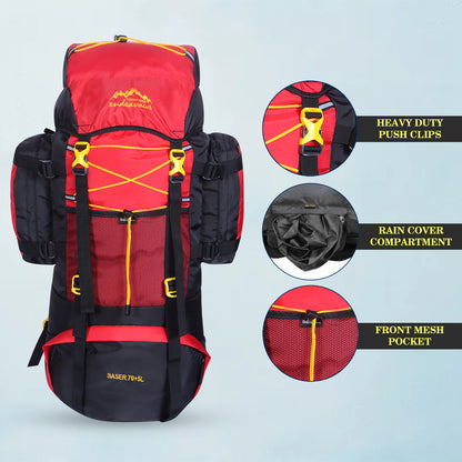 Endeavour Saser Rucksack For Hiking/Camping/Trekking with Rain Cover/Shoe Compartment - 75 Ltr