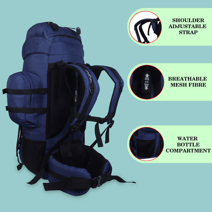 Endeavour Everest Military Rucksack For Hiking/Camping/Trekking with Rain Cover/Shoe & Laptop Compartment - 75 Ltr