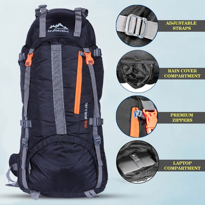 Endeavour Ocean Rucksack For Hiking/Camping/Trekking with Rain Cover/Shoe & Laptop Compartment - 75 Ltr