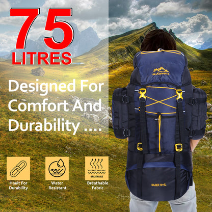 Endeavour Saser Rucksack For Hiking/Camping/Trekking with Rain Cover/Shoe Compartment - 75 Ltr