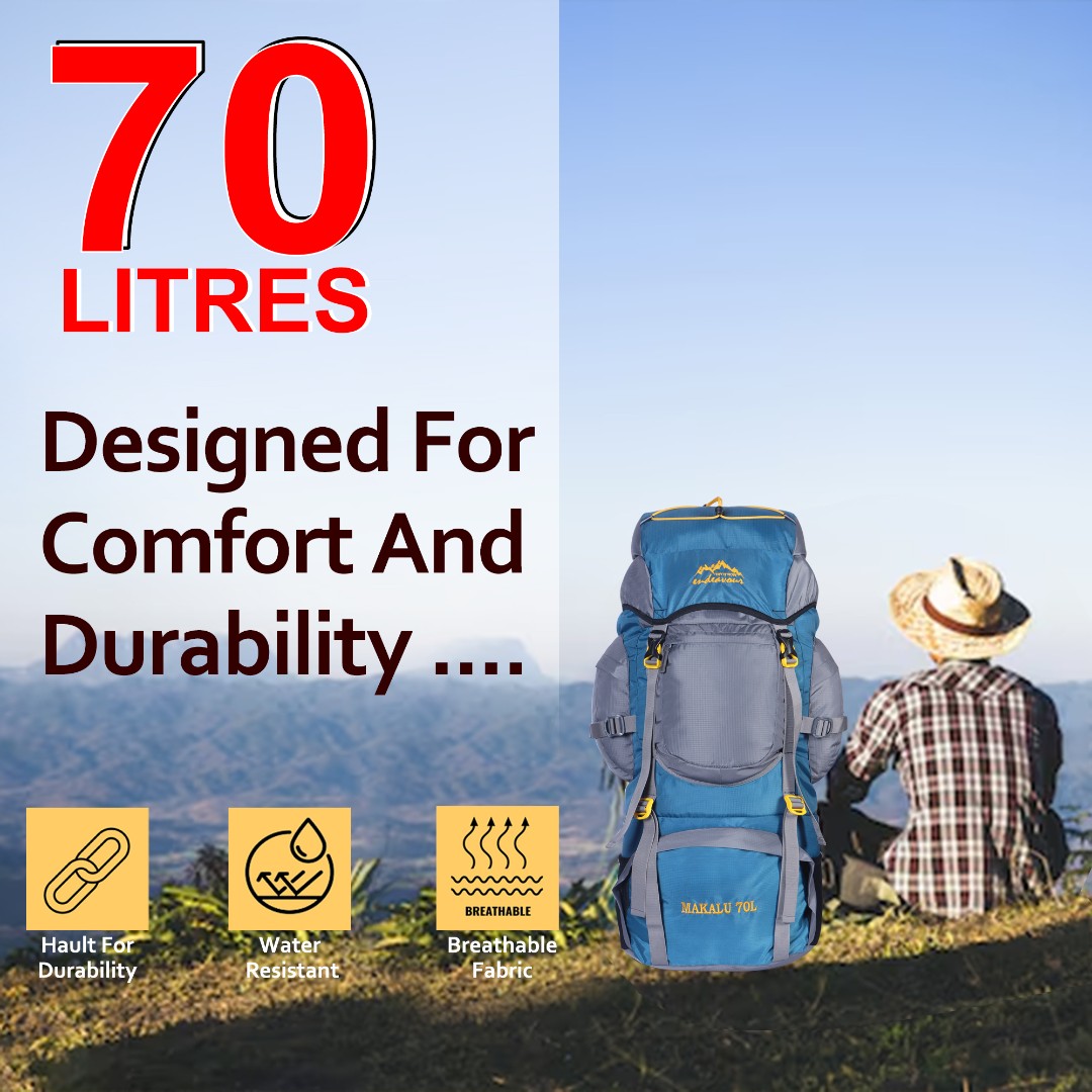 Endeavour Makalu Rucksack For Hiking/Camping/Trekking with Rain Cover/Shoe Compartment - 70 Ltr