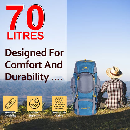 Endeavour Makalu Rucksack For Hiking/Camping/Trekking with Rain Cover/Shoe Compartment - 70 Ltr