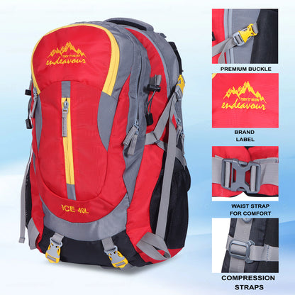 Endeavour Ice Rucksack For Hiking/Camping/Trekking with Rain Cover – 40 LTR