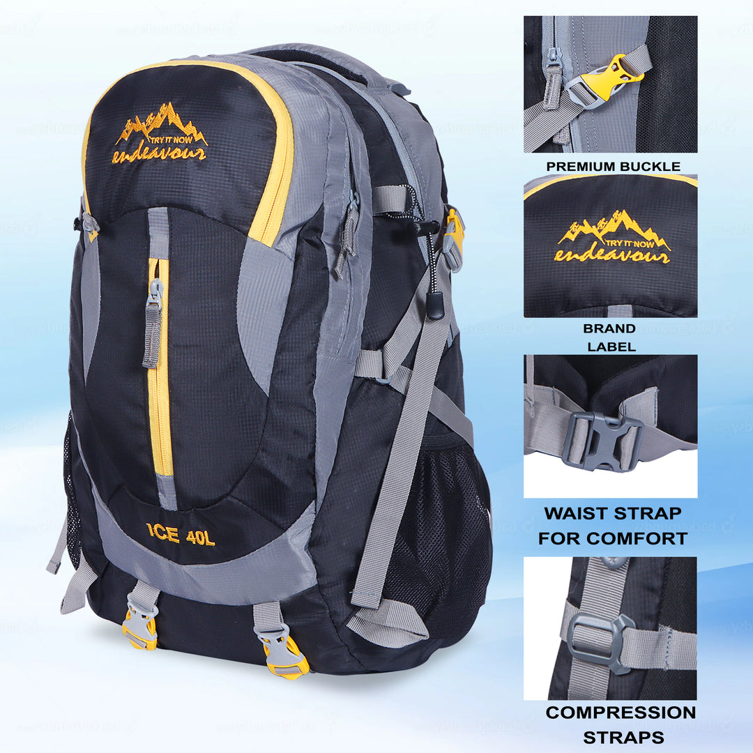 Endeavour Ice Rucksack For Hiking/Camping/Trekking with Rain Cover – 40 LTR