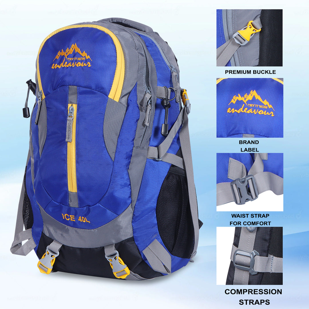 Endeavour Ice Rucksack For Hiking/Camping/Trekking with Rain Cover – 40 LTR
