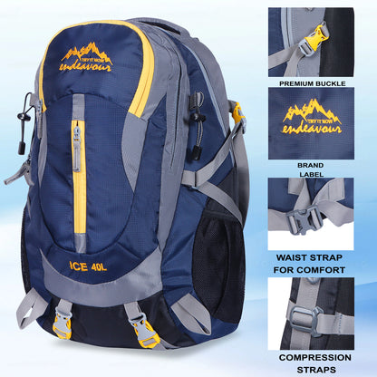 Endeavour Ice Rucksack For Hiking/Camping/Trekking with Rain Cover – 40 LTR