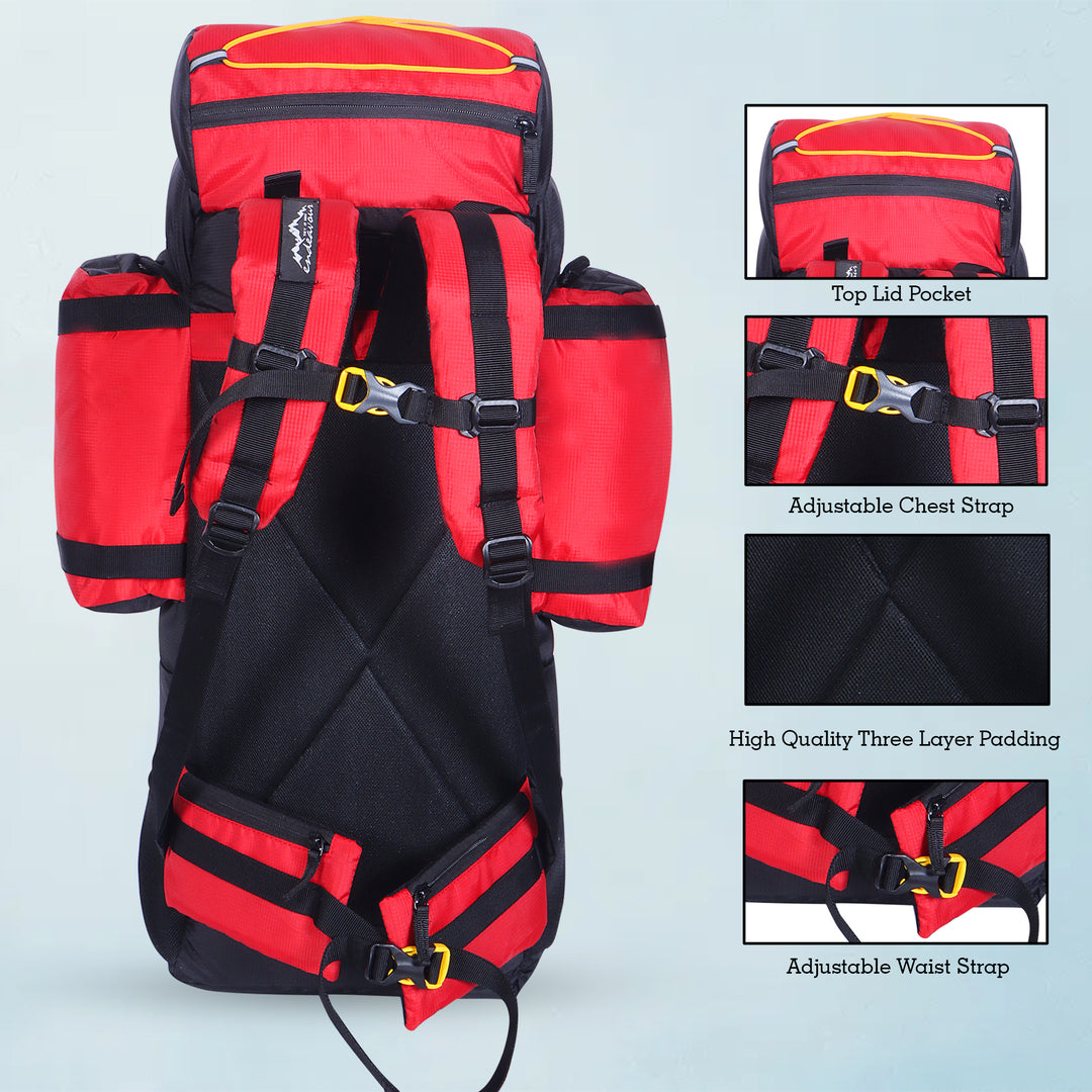 Endeavour Saser Rucksack For Hiking/Camping/Trekking with Rain Cover/Shoe Compartment - 75 Ltr