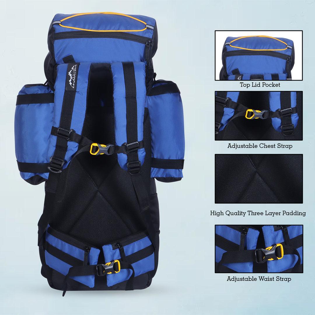 Endeavour Saser Rucksack For Hiking/Camping/Trekking with Rain Cover/Shoe Compartment - 75 Ltr