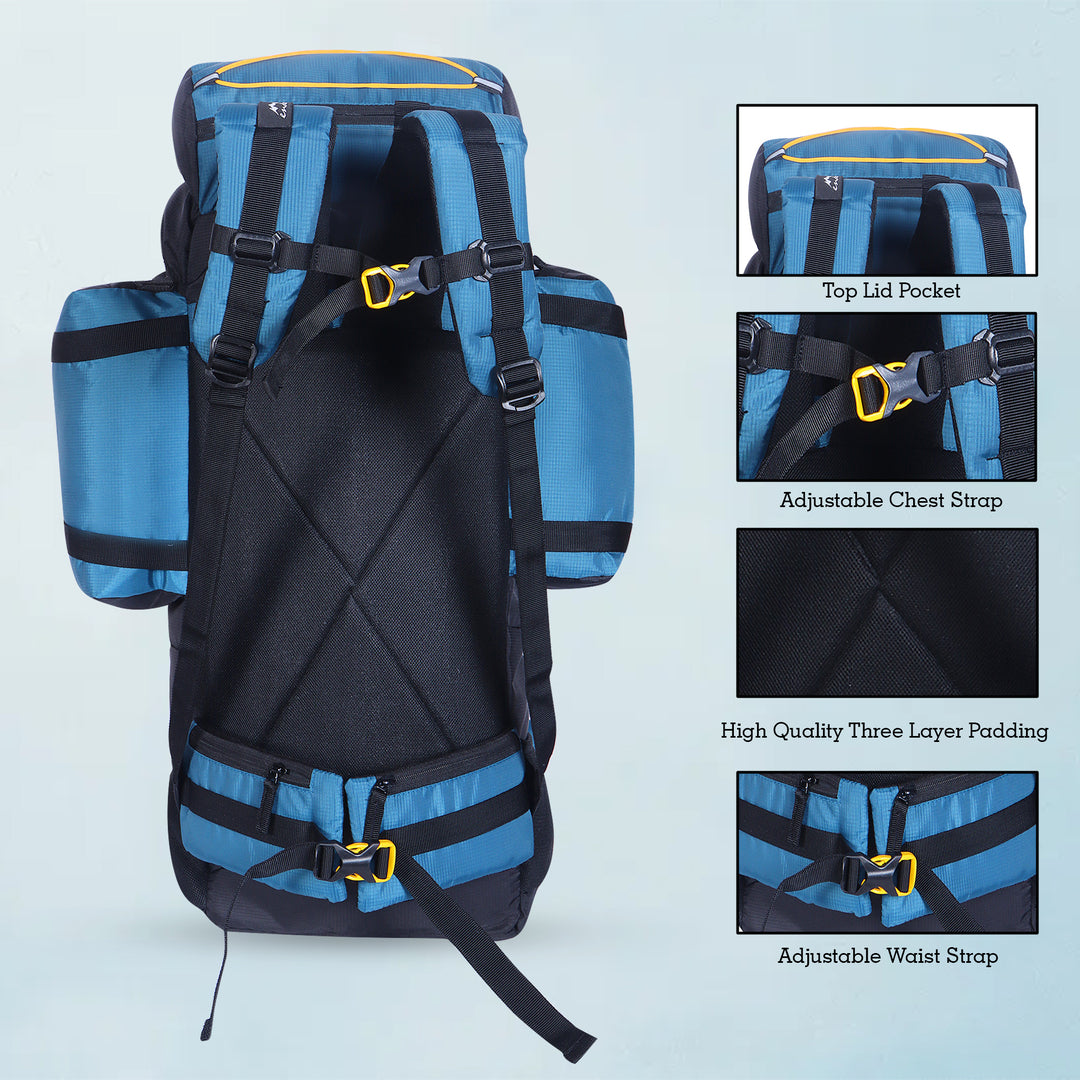 Endeavour Saser Rucksack For Hiking/Camping/Trekking with Rain Cover/Shoe Compartment - 75 Ltr