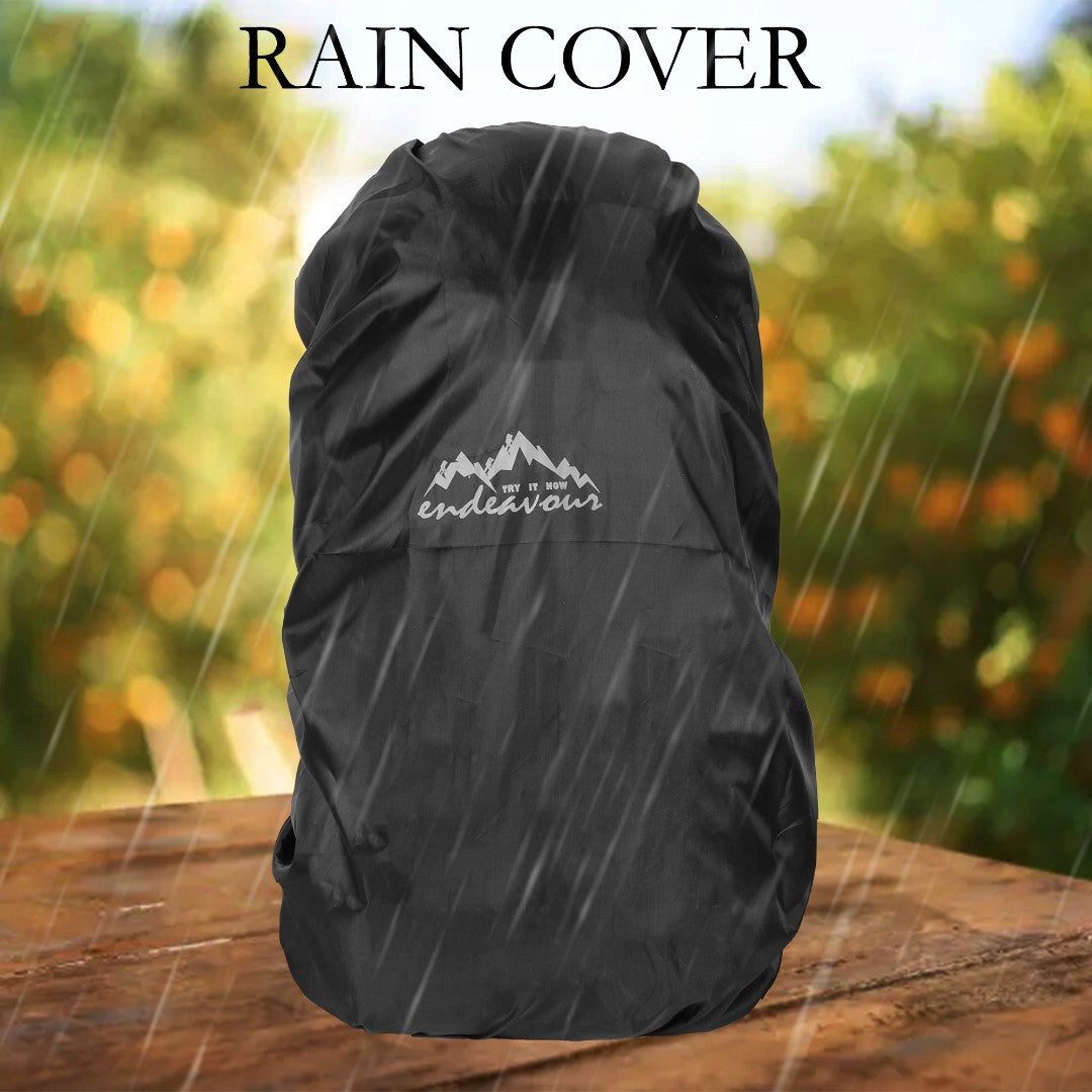 Endeavour Aerodynamic Rucksack For Hiking/Camping/Trekking with Rain Cover/Shoe & Laptop Compartment - 60 Ltr
