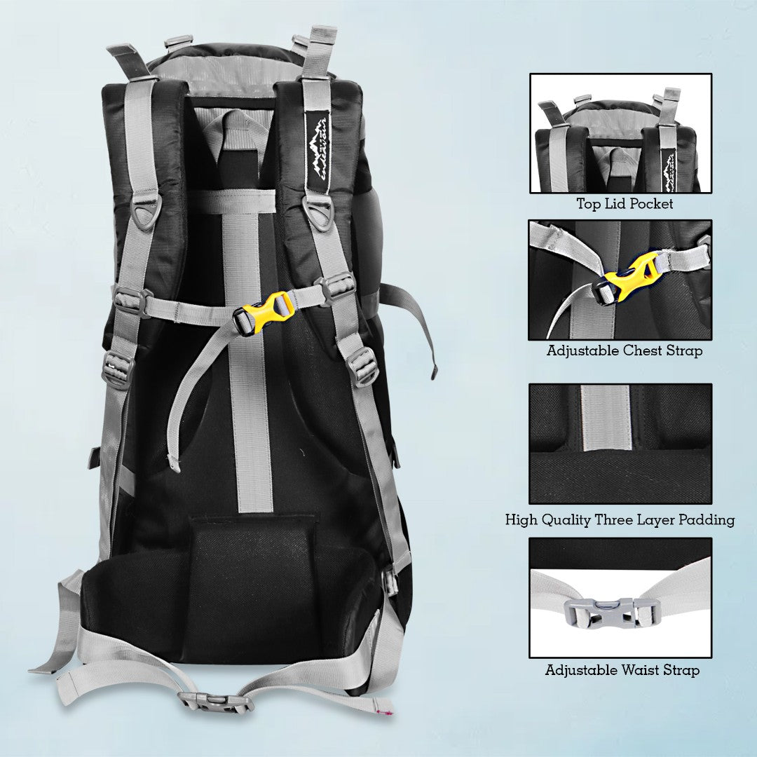 Endeavour Kamet Rucksack For Hiking/Camping/Trekking with Rain Cover/Shoe & Laptop Compartment - 60 Ltr