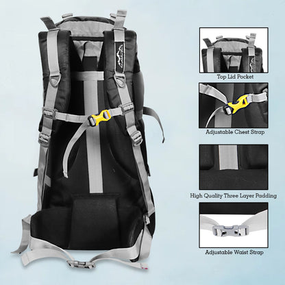 Endeavour Kamet Rucksack For Hiking/Camping/Trekking with Rain Cover/Shoe & Laptop Compartment - 60 Ltr