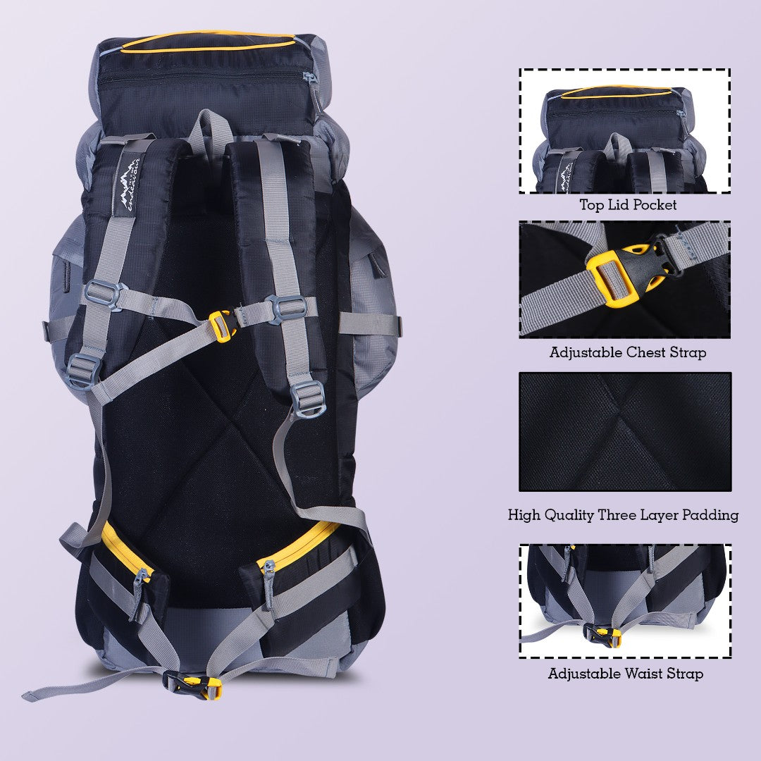 Endeavour Makalu Rucksack For Hiking/Camping/Trekking with Rain Cover/Shoe Compartment - 70 Ltr