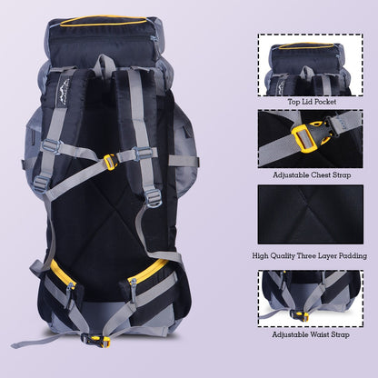 Endeavour Makalu Rucksack For Hiking/Camping/Trekking with Rain Cover/Shoe Compartment - 70 Ltr