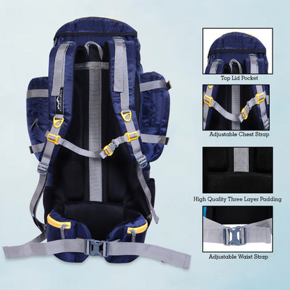Endeavour Kurfi Front Open Rucksack For Hiking/Camping/Trekking with Rain Cover/Shoe & Laptop Compartment - 75 Ltr