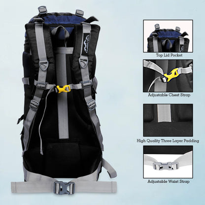 Endeavour Kamet Rucksack For Hiking/Camping/Trekking with Rain Cover/Shoe & Laptop Compartment - 60 Ltr