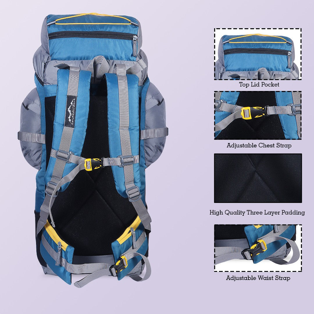 Endeavour Makalu Rucksack For Hiking/Camping/Trekking with Rain Cover/Shoe Compartment - 70 Ltr