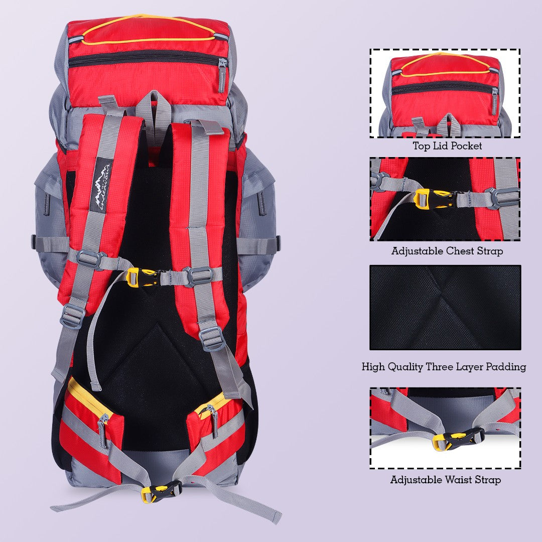 Endeavour Makalu Rucksack For Hiking/Camping/Trekking with Rain Cover/Shoe Compartment - 70 Ltr