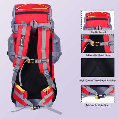 Endeavour Makalu Rucksack For Hiking/Camping/Trekking with Rain Cover/Shoe Compartment - 70 Ltr