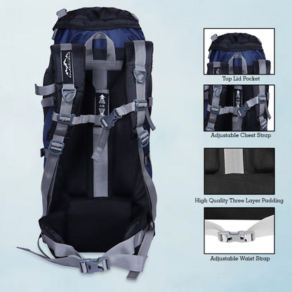 Endeavour Snow Rucksack for Hiking/Camping/Trekking with Rain Cover/Shoe & Laptop Compartment - 60 Ltr