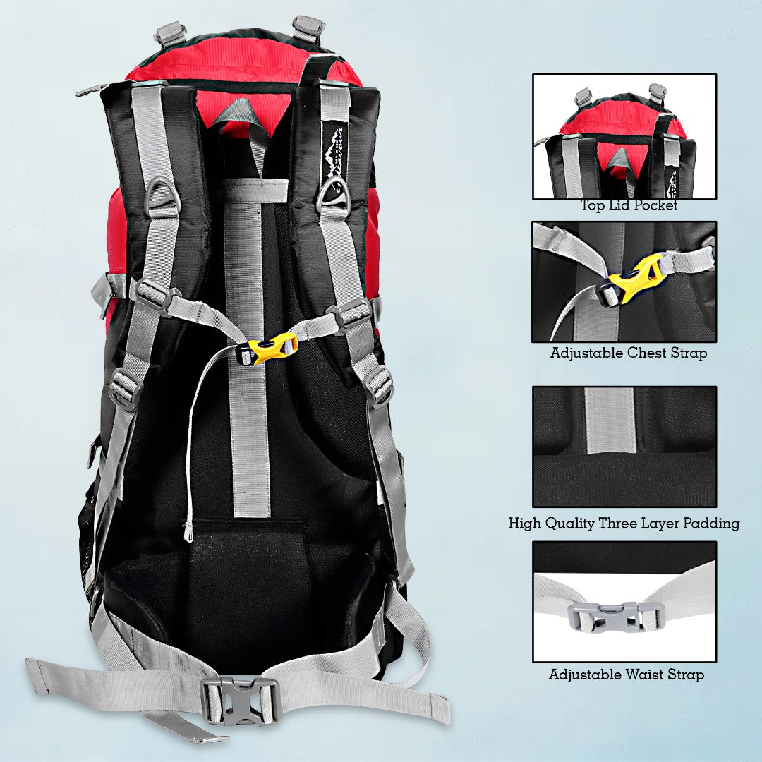 Endeavour Kamet Rucksack For Hiking/Camping/Trekking with Rain Cover/Shoe & Laptop Compartment - 60 Ltr