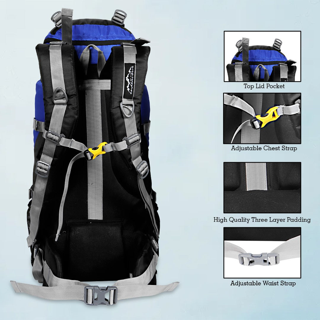 Endeavour Kamet Rucksack For Hiking/Camping/Trekking with Rain Cover/Shoe & Laptop Compartment - 60 Ltr
