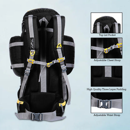 Endeavour Kurfi Front Open Rucksack For Hiking/Camping/Trekking with Rain Cover/Shoe & Laptop Compartment - 75 Ltr