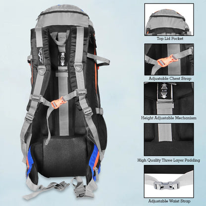 Endeavour Mount Rucksack For Hiking/Camping/Trekking with Rain Cover/Shoe & Laptop Compartment - 75 Ltr