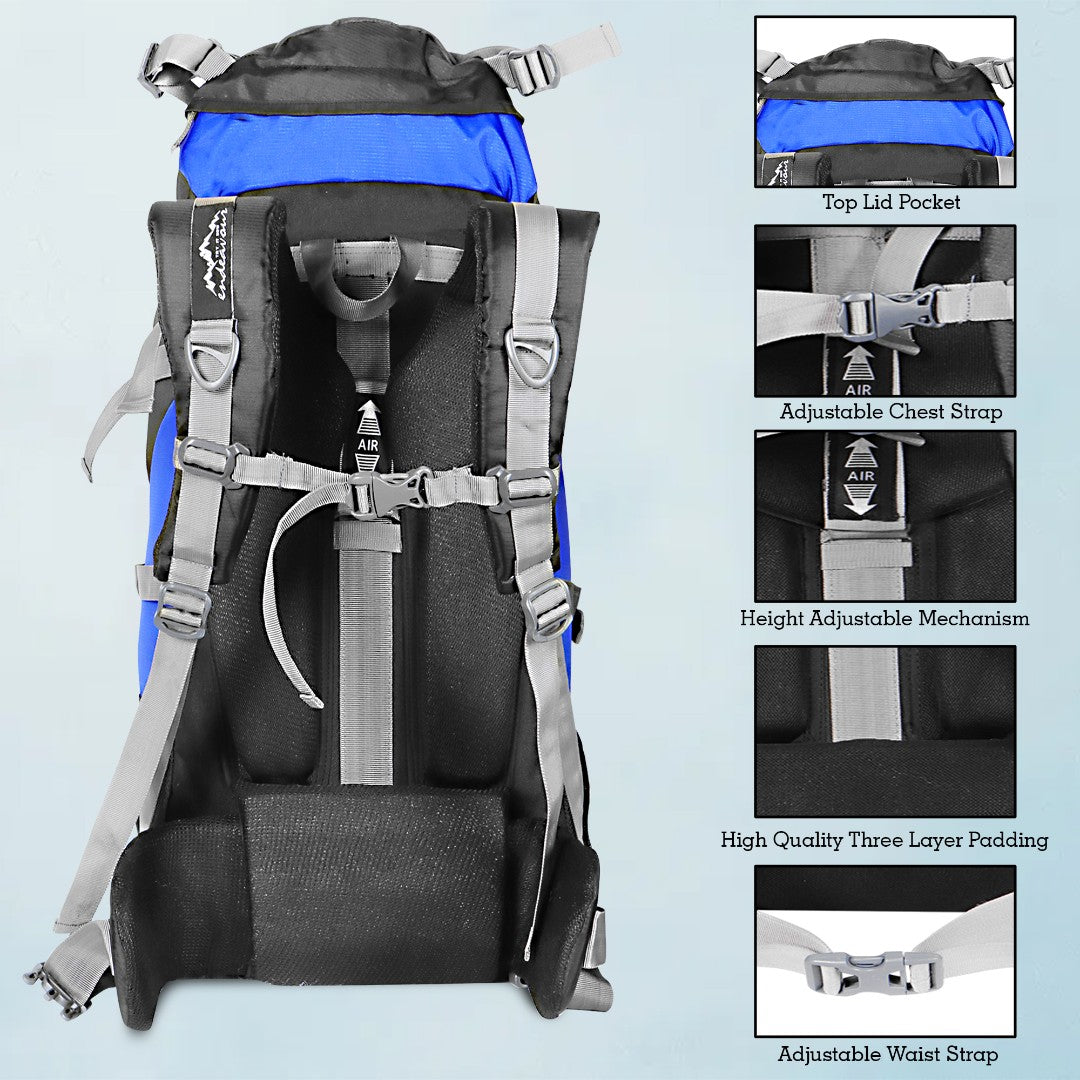 Endeavour Snow Rucksack for Hiking/Camping/Trekking with Rain Cover/Shoe & Laptop Compartment - 60 Ltr