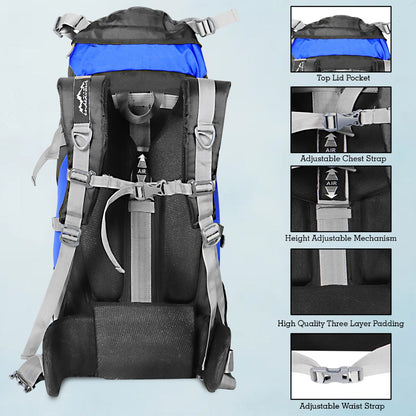 Endeavour Snow Rucksack for Hiking/Camping/Trekking with Rain Cover/Shoe & Laptop Compartment - 60 Ltr