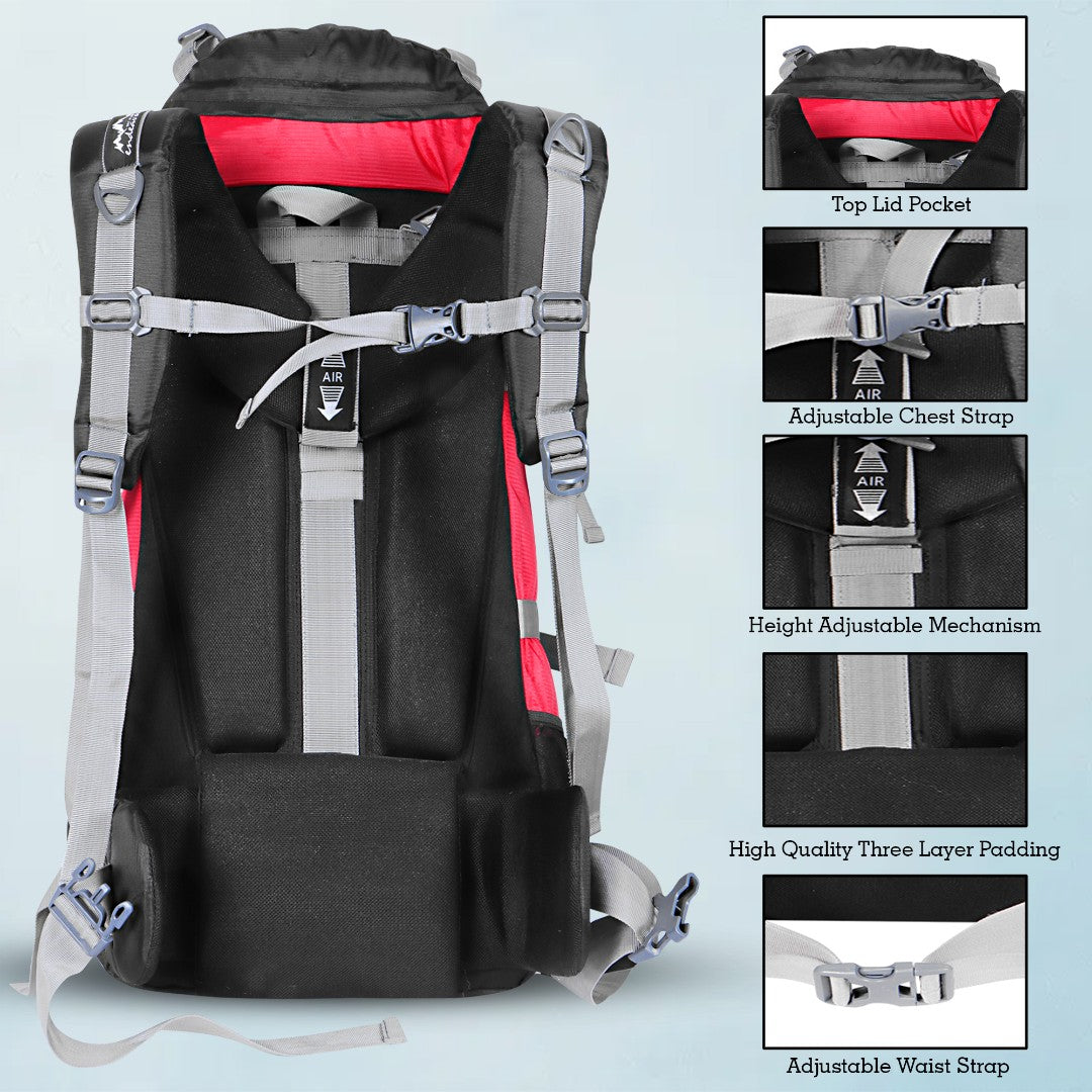 Endeavour Snow Rucksack for Hiking/Camping/Trekking with Rain Cover/Shoe & Laptop Compartment - 60 Ltr