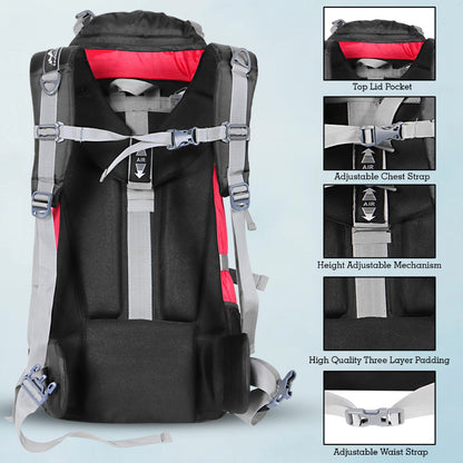 Endeavour Snow Rucksack for Hiking/Camping/Trekking with Rain Cover/Shoe & Laptop Compartment - 60 Ltr