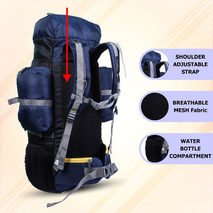 Endeavour Hampta Front Open Rucksack For Hiking/Camping/Trekking with Rain Cover/Shoe Compartment - 75 L