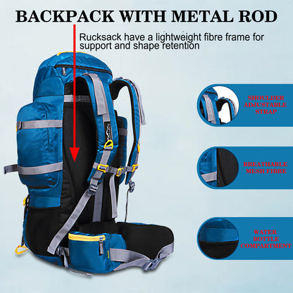 Endeavour Kurfi Front Open Rucksack For Hiking/Camping/Trekking with Rain Cover/Shoe & Laptop Compartment - 75 Ltr