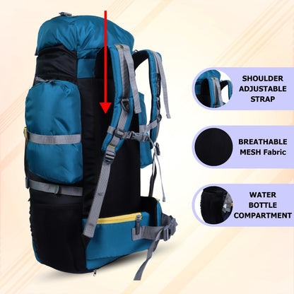 Endeavour Hampta Front Open Rucksack For Hiking/Camping/Trekking with Rain Cover/Shoe Compartment - 75 L