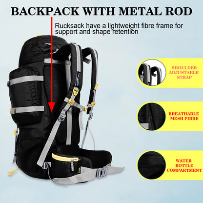 Endeavour Kurfi Front Open Rucksack For Hiking/Camping/Trekking with Rain Cover/Shoe & Laptop Compartment - 75 Ltr