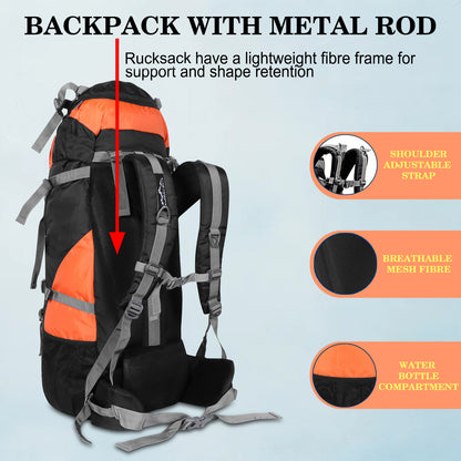 Endeavour Ocean Rucksack For Hiking/Camping/Trekking with Rain Cover/Shoe & Laptop Compartment - 75 Ltr