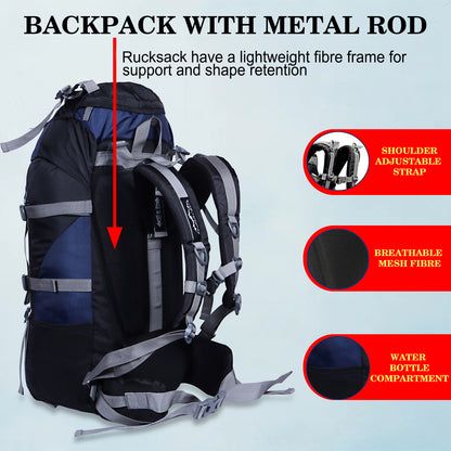 Endeavour Snow Rucksack for Hiking/Camping/Trekking with Rain Cover/Shoe & Laptop Compartment - 60 Ltr