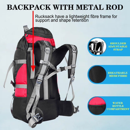 Endeavour Snow Rucksack for Hiking/Camping/Trekking with Rain Cover/Shoe & Laptop Compartment - 60 Ltr