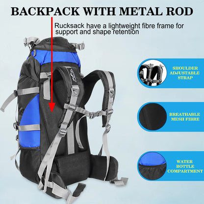 Endeavour Snow Rucksack for Hiking/Camping/Trekking with Rain Cover/Shoe & Laptop Compartment - 60 Ltr